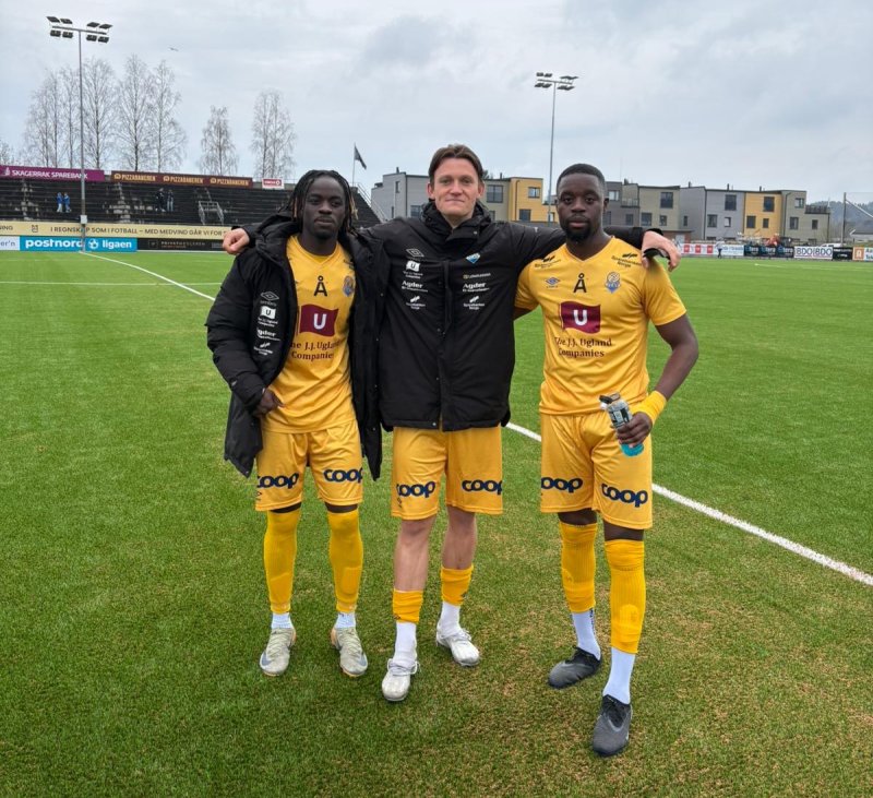 Dagens målscorere: Kebba Badjie, Daniel Hultqvist og Pascal Simba. Foto: FK Jerv