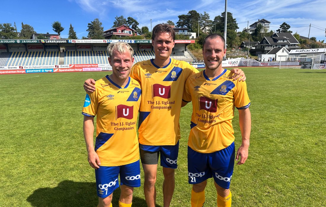 Dagens tre målscorere etter en god gjennomgang før lokalderby allerede neste lørdag.
